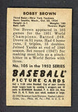 1952 Bowman Baseball #105 Bobby Brown Yankees EX 492019
