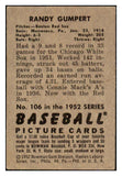 1952 Bowman Baseball #106 Randy Gumpert Red Sox EX 492022
