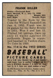 1952 Bowman Baseball #114 Frank Hiller Reds EX 492030