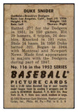 1952 Bowman Baseball #116 Duke Snider Dodgers GD-VG 492033