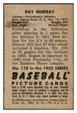 1952 Bowman Baseball #118 Ray Murray A's EX 492034