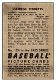 1952 Bowman Baseball #124 Birdie Tebbetts Indians EX 492044