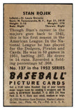 1952 Bowman Baseball #137 Stan Rojek Browns EX 492056