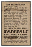 1952 Bowman Baseball #140 Ray Scarborough Red Sox VG-EX 492061