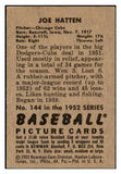 1952 Bowman Baseball #144 Joe Hatten Cubs EX 492065