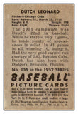 1952 Bowman Baseball #159 Dutch Leonard Cubs EX-MT 492080