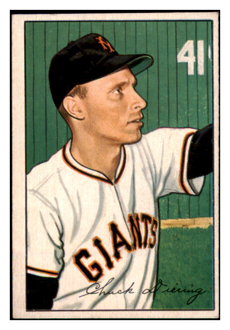 1952 Bowman Baseball #198 Chuck Diering Giants EX 492125