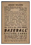 1952 Bowman Baseball #210 Archie Wilson Senators EX-MT 492144