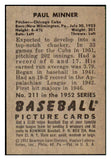 1952 Bowman Baseball #211 Paul Minner Cubs EX-MT 492147