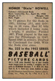 1952 Bowman Baseball #222 Dixie Howell Reds EX 492158