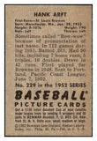 1952 Bowman Baseball #229 Hank Arft Browns EX-MT 492164
