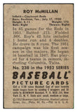 1952 Bowman Baseball #238 Roy McMillan Reds GD-VG 492172