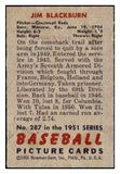 1951 Bowman Baseball #287 Jim Blackburn Reds EX-MT 492188