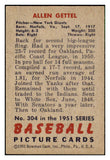 1951 Bowman Baseball #304 Allen Gettel Giants EX-MT 492193