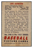 1951 Bowman Baseball #298 Joe Astroth A's EX-MT 492195