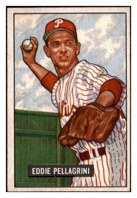 1951 Bowman Baseball #292 Eddie Pellagrini Phillies EX-MT 492197