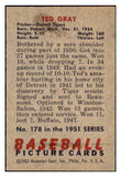 1951 Bowman Baseball #178 Ted Gray Tigers EX-MT 492201