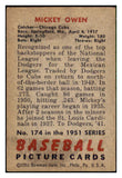 1951 Bowman Baseball #174 Mickey Owen Cubs VG-EX 492203