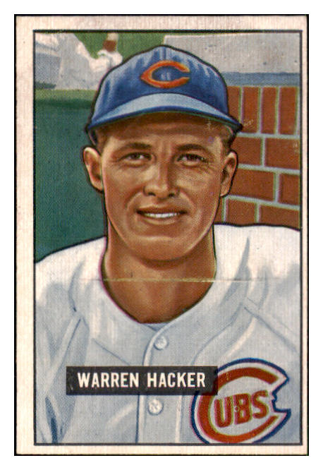 1951 Bowman Baseball #318 Warren Hacker Cubs VG-EX 492206
