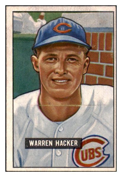 1951 Bowman Baseball #318 Warren Hacker Cubs VG-EX 492206