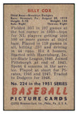 1951 Bowman Baseball #224 Billy Cox Dodgers EX+/EX-MT 492216