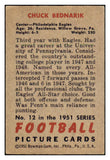 1951 Bowman Football #012 Chuck Bednarik Eagles EX 492231