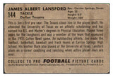 1952 Bowman Small Football #144 Jim Lansford Texans VG 492236