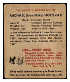 1948 Bowman Football #065 Mike Holovak Bears VG 492244