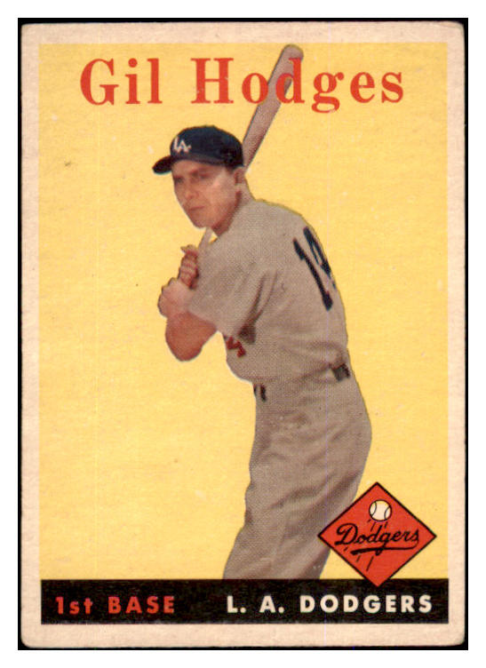1958 Topps Baseball #162 Gil Hodges Dodgers VG-EX 492306