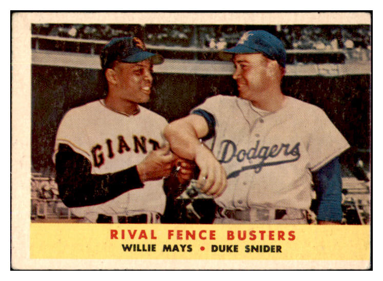 1958 Topps Baseball #436 Willie Mays Duke Snider VG-EX 492308