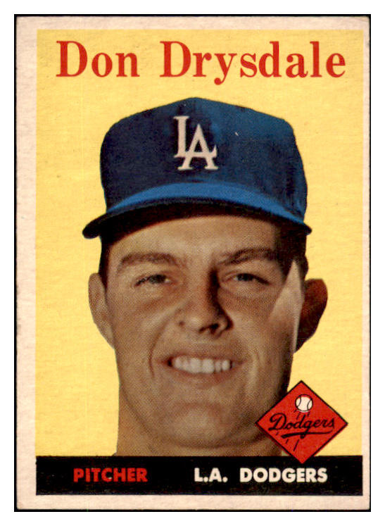 1958 Topps Baseball #025 Don Drysdale Dodgers EX 492312