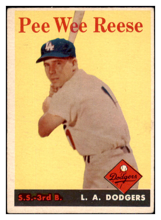1958 Topps Baseball #375 Pee Wee Reese Dodgers EX 492314