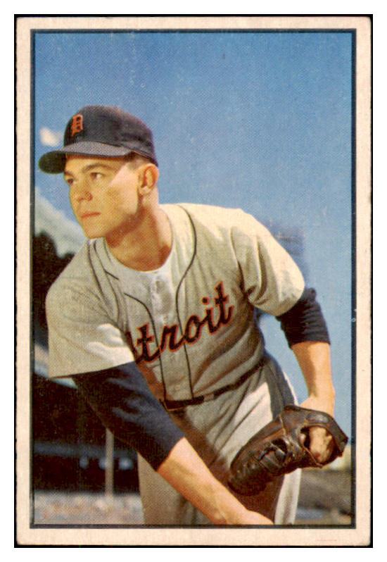 1953 Bowman Color Baseball #004 Art Houtteman Tigers EX 492333