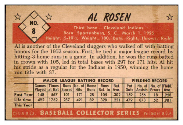 1953 Bowman Color Baseball #008 Al Rosen Indians EX-MT 492337