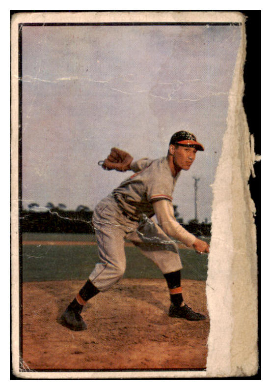 1953 Bowman Color Baseball #114 Bob Feller Indians Poor 492426