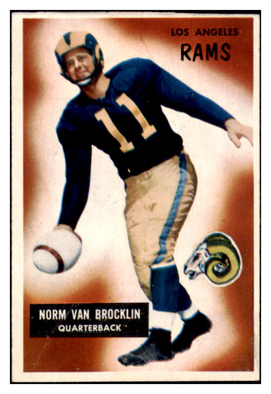 1955 Bowman Football #032 Norm Van Brocklin Rams EX 492445