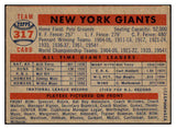 1957 Topps Baseball #317 New York Giants Team VG-EX 492465