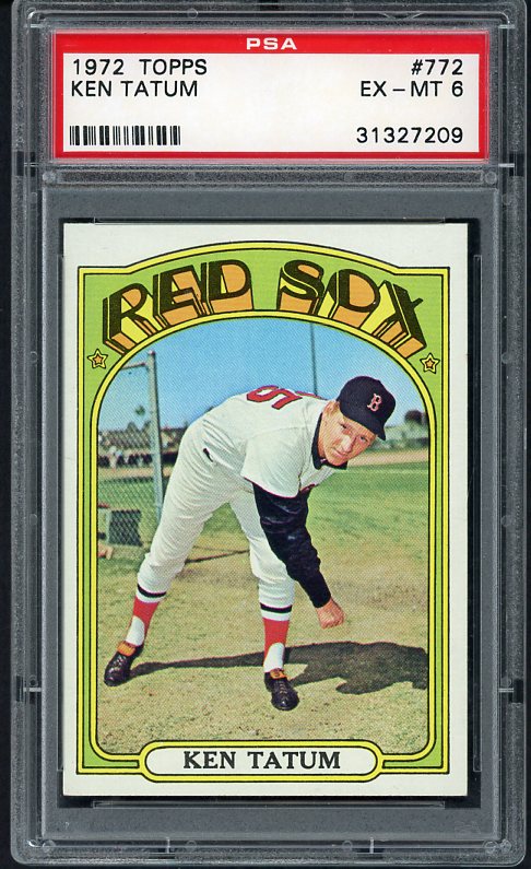 1972 Topps Baseball #772 Ken Tatum Red Sox PSA 6 EX-MT 492483