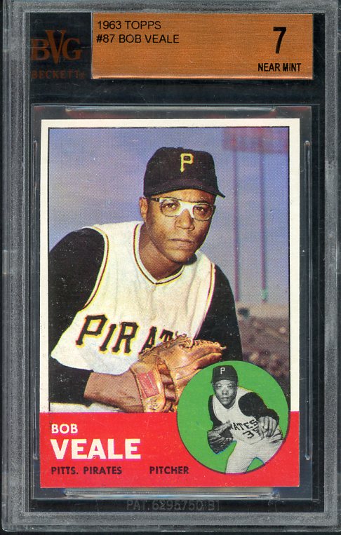 1963 Topps Baseball #087 Bob Veale Pirates BCG 7 NM 492493