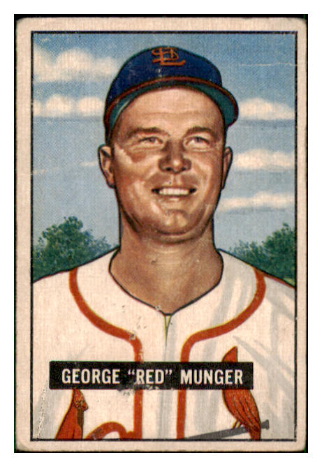 1951 Bowman Baseball #011 Red Munger Cardinals GD-VG 492513