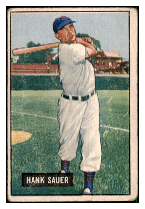 1951 Bowman Baseball #022 Hank Sauer Cubs GD-VG 492524
