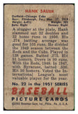 1951 Bowman Baseball #022 Hank Sauer Cubs GD-VG 492524