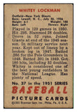 1951 Bowman Baseball #037 Whitey Lockman Giants GD-VG 492532