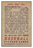 1951 Bowman Baseball #040 Gus Bell Pirates EX 492535