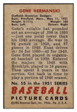 1951 Bowman Baseball #055 Gene Hermanski Dodgers EX 492547