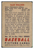 1951 Bowman Baseball #057 Alex Kellner A's GD-VG 492549
