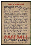 1951 Bowman Baseball #059 Randy Gumpert White Sox EX 492550