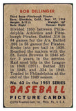 1951 Bowman Baseball #063 Bob Dillinger Pirates VG 492552