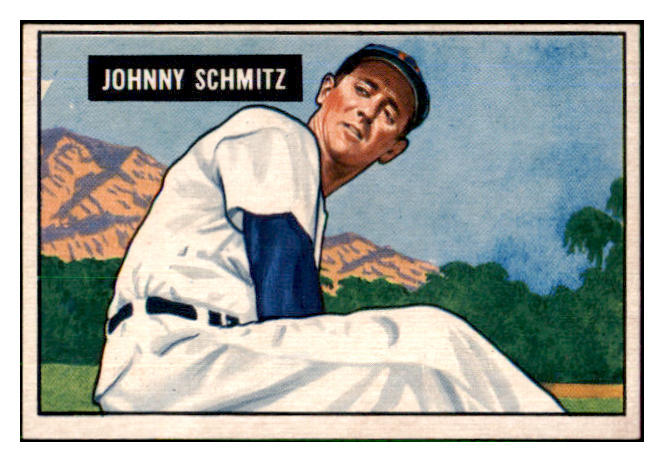 1951 Bowman Baseball #069 Johnny Schmitz Cubs EX-MT 492558