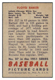1951 Bowman Baseball #087 Floyd Baker White Sox EX-MT 492574